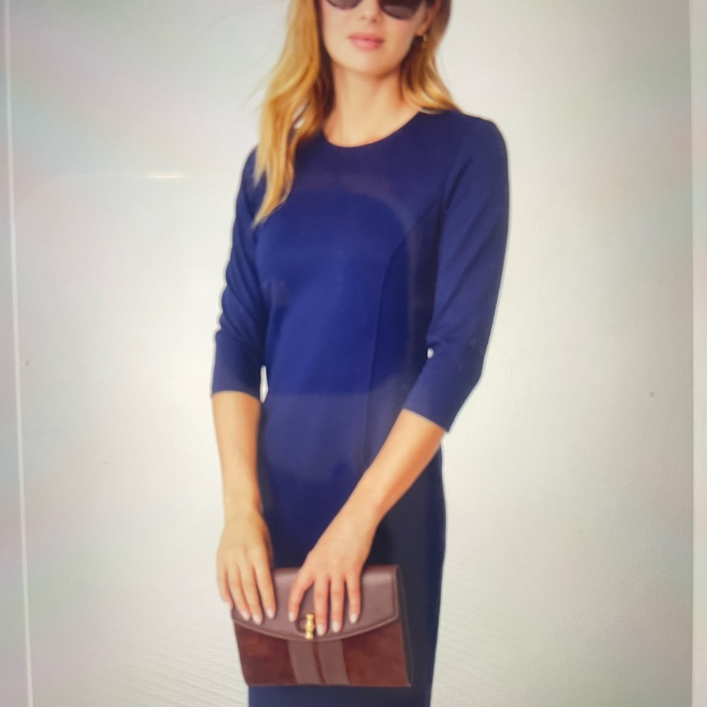 J McLaughlin Elegant Navy Blue Dress